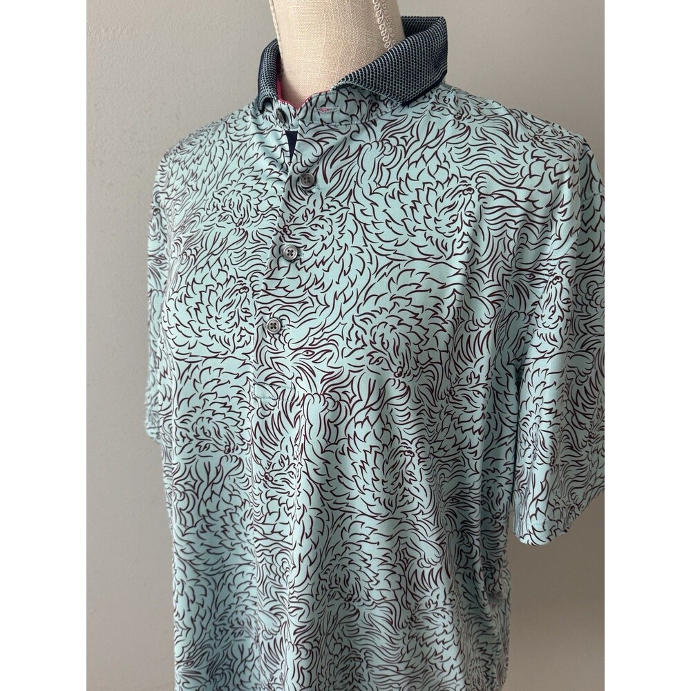 Greyson Den of Thieves Blue Golf Polo Men’s Size Medium - Picture 2 of 7